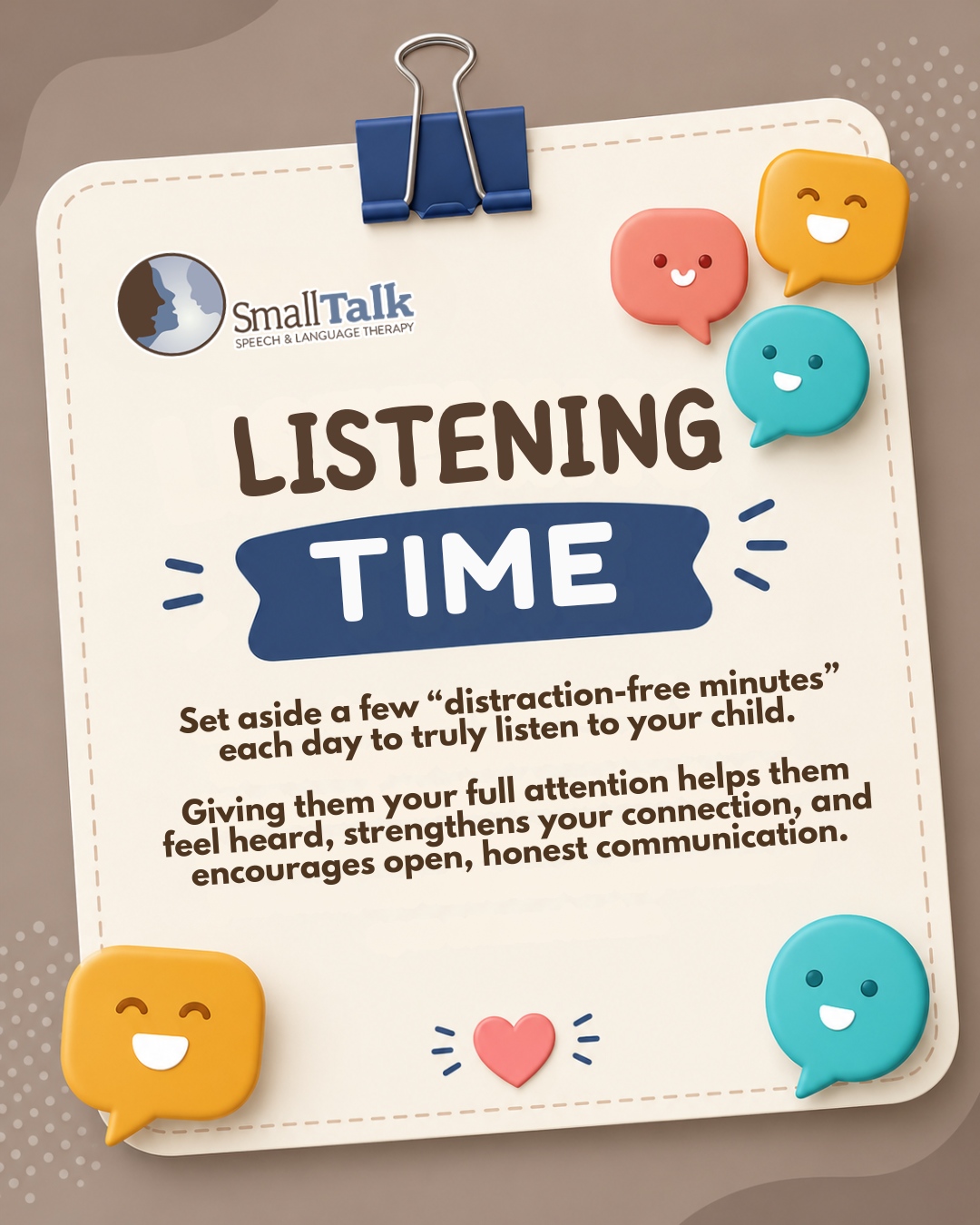 Speech therapy social post created by Social DFY